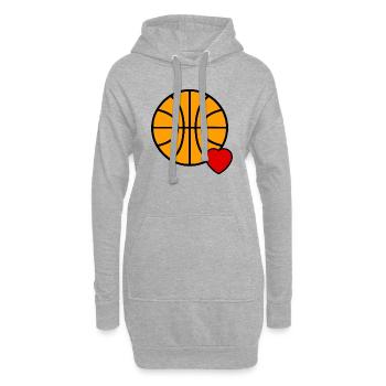 Love Basketball - Sweat-shirt à capuche long Femme - gris chiné - Devant