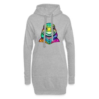 Schildkröte - Hoodie-Kleid - Grau meliert - Vorne