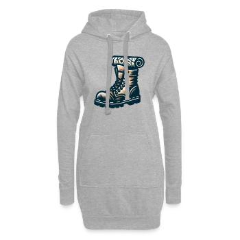 Entdeckerschuh mit Karte - Hoodie-Kleid - Grau meliert - Vorne