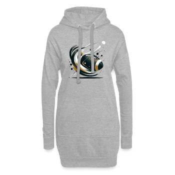 Ballon de rugby - Sweat-shirt à capuche long Femme - gris chiné - Devant