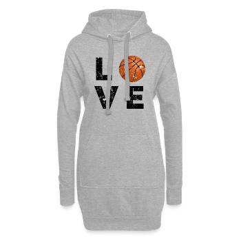 Basketball amour - Sweat-shirt à capuche long Femme - gris chiné - Devant