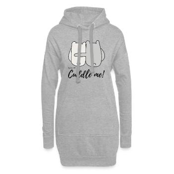 Fais-moi des câlins - Sweat-shirt à capuche long Femme - gris chiné - Devant