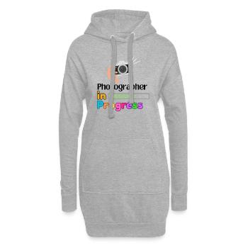 Photographe en cours Photo Cadeau étudiant - Sweat-shirt à capuche long Femme - gris chiné - Devant