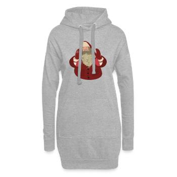 Père Noël - Sweat-shirt à capuche long Femme - gris chiné - Devant