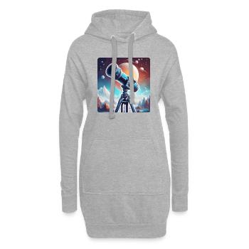 Télescope / Télescope / Astronomie / Ciel étoilé - Sweat-shirt à capuche long Femme - gris chiné - Devant