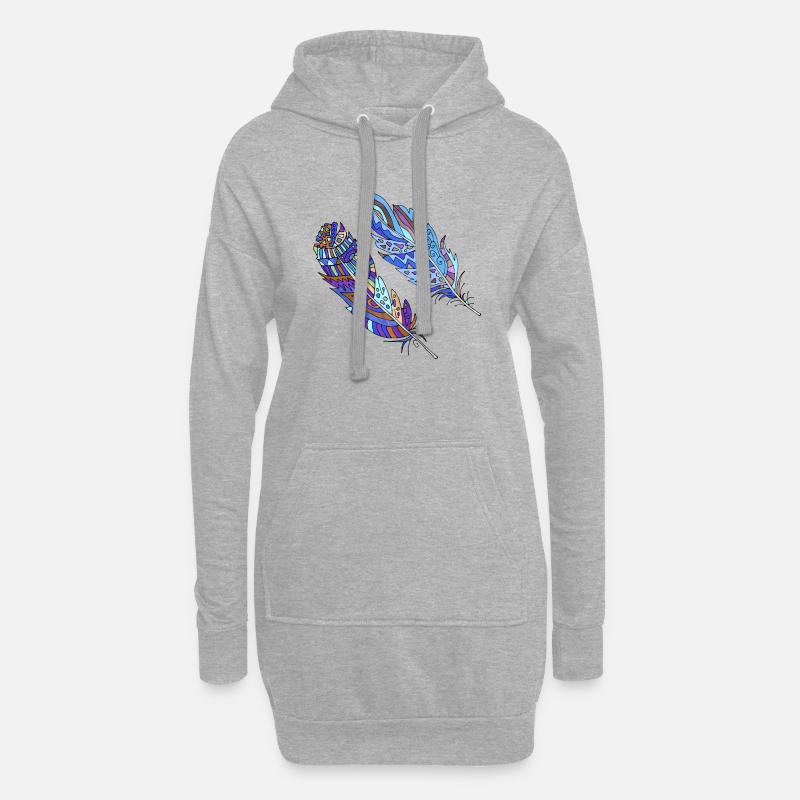 Feder - Hoodie-Kleid - Grau meliert