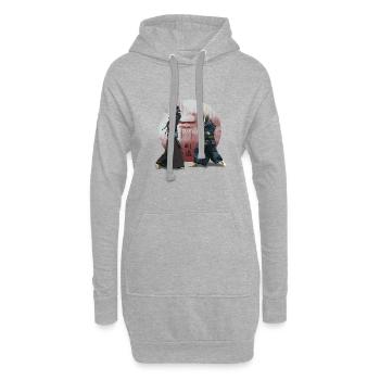 Combat à l’épée de Kendo japonais avec Torii - Sweat-shirt à capuche long Femme - gris chiné - Devant