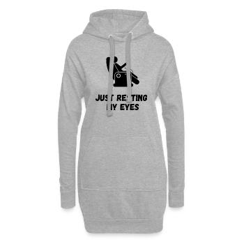 Ich ruhe nur meine Augen aus - Hoodie-Kleid - Grau meliert - Vorne