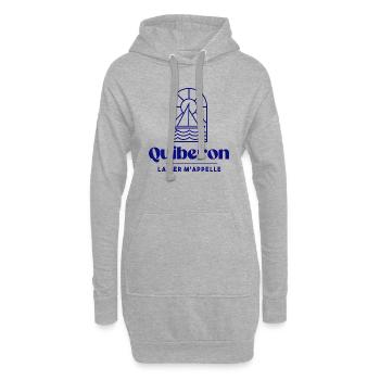Quiberon la mer m'appelle Bretagne Morbihan56 bzh - Sweat-shirt à capuche long Femme - gris chiné - Devant