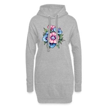 Gloire du matin - Sweat-shirt à capuche long Femme - gris chiné - Devant