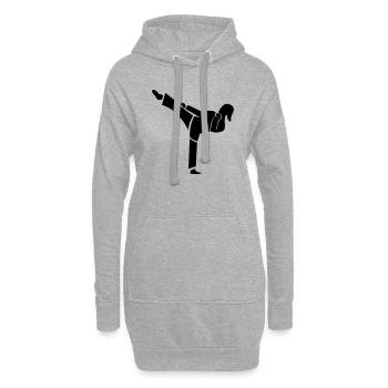 Karaté Femme - Sweat-shirt à capuche long Femme - gris chiné - Devant