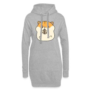 Manger une jolie fosse de hamster - Sweat-shirt à capuche long Femme - gris chiné - Devant