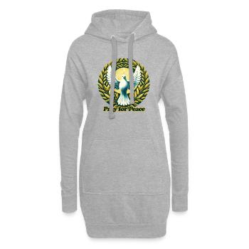 Priez pour la paix - Sweat-shirt à capuche long Femme - gris chiné - Devant