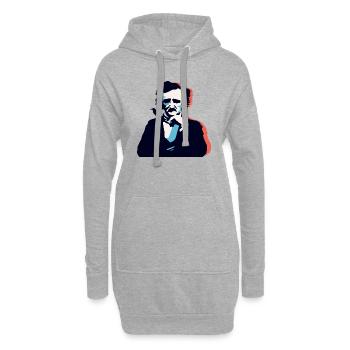 Pensée d’Edgar Allan Poe - Sweat-shirt à capuche long Femme - gris chiné - Devant