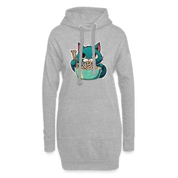 Katze isst Instant Noldes - Hoodie-Kleid - Grau meliert - Vorne