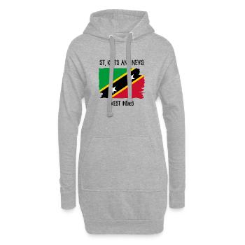 Saint-Kitts-et-Nevis - Caraïbes - Antilles - Sweat-shirt à capuche long Femme - gris chiné - Devant