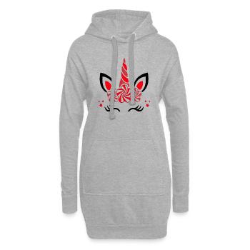 Einhorn süße Regenbogen lustige Einhörner magische Fantasie - Hoodie-Kleid - Grau meliert - Vorne