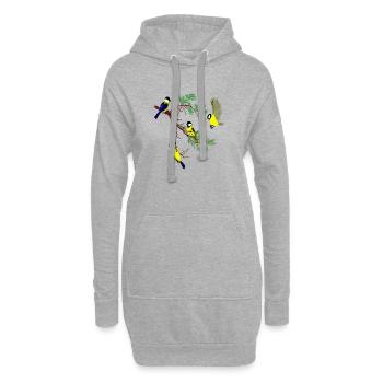 Vögel23 - Hoodie-Kleid - Grau meliert - Vorne