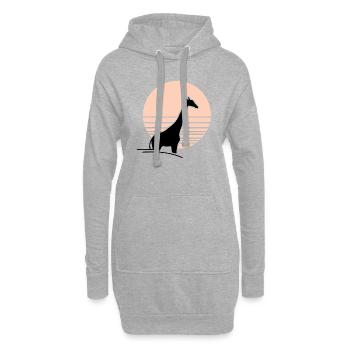 Giraffe vor Sonne - Hoodie-Kleid - Grau meliert - Vorne
