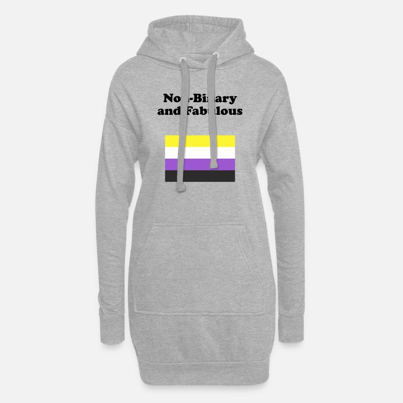 Non Binary and Fabulous - Hoodie Dress - heather grey