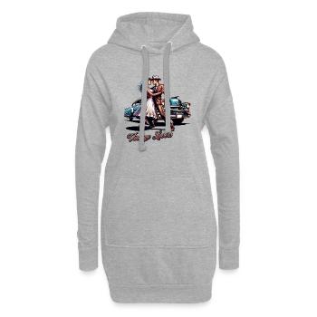 Vintage Lovers Dance, Rétro - Sweat-shirt à capuche long Femme - gris chiné - Devant