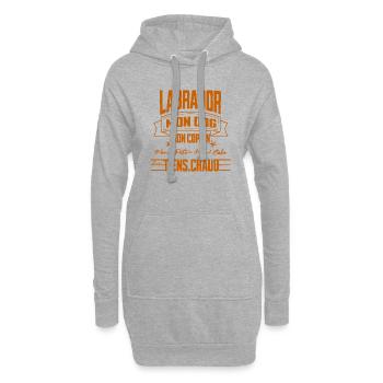 "T-shirt Labrador Mon Copain" CO - Sweat-shirt à capuche long Femme - gris chiné - Devant