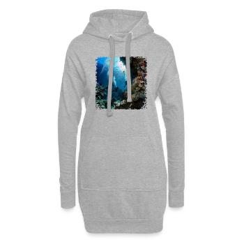 Explorez le monde sous-marin avec la plongée - Sweat-shirt à capuche long Femme - gris chiné - Devant