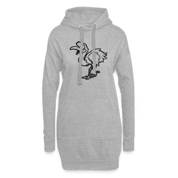 Strauss Bande dessinée - Sweat-shirt à capuche long Femme - gris chiné - Devant