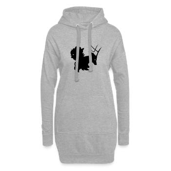 Skath-Hirsch - Hoodie-Kleid - Grau meliert - Vorne
