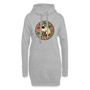 Siamkatze - Hoodie-Kleid - Grau meliert - Vorne