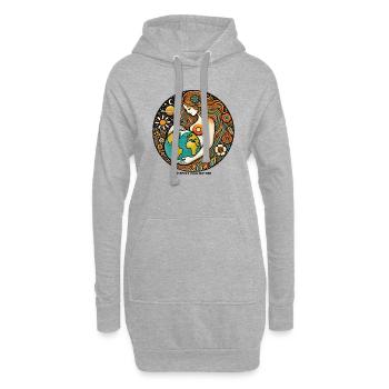 Terre Mère - Sweat-shirt à capuche long Femme - gris chiné - Devant