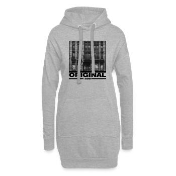 Style de rue rétro original de 1998 - Sweat-shirt à capuche long Femme - gris chiné - Devant