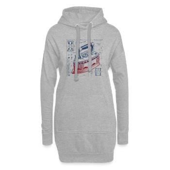 Fer - Sweat-shirt à capuche long Femme - gris chiné - Devant