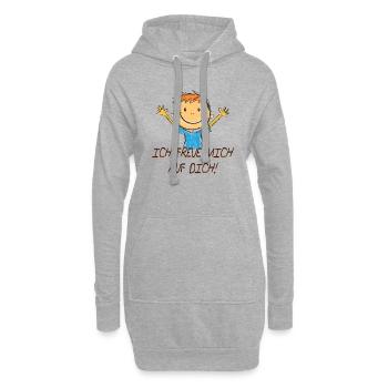 J’ai hâte de vous voir - Sweat-shirt à capuche long Femme - gris chiné - Devant