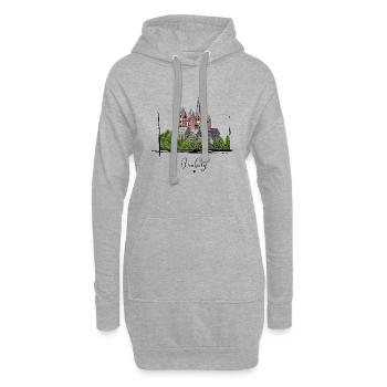 Limburger Dom // Illustration - Hoodie-Kleid - Grau meliert - Vorne
