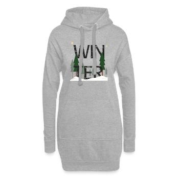 Winterlandschaft - Hoodie-Kleid - Grau meliert - Vorne