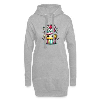 Petit gâteau 1 - Sweat-shirt à capuche long Femme - gris chiné - Devant