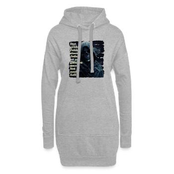La vie est finie - Sweat-shirt à capuche long Femme - gris chiné - Devant