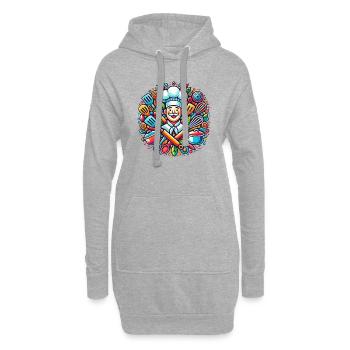 Chefkoch Logo - Hoodie-Kleid - Grau meliert - Vorne