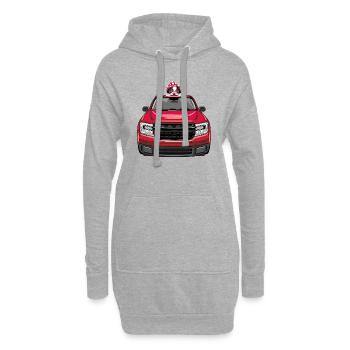 Lustiger Bernhardiner-Hund, der ein Auto fährt - Hoodie-Kleid - Grau meliert - Vorne