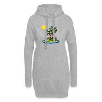 Palmen Insel - Hoodie-Kleid - Grau meliert - Vorne