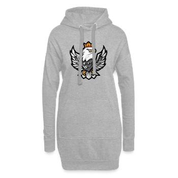 Aigle Cartoon Couronne - Sweat-shirt à capuche long Femme - gris chiné - Devant