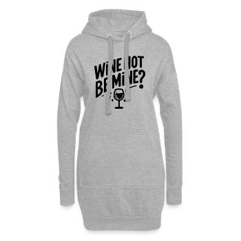 Wein ist nicht mein - Hoodie-Kleid - Grau meliert - Vorne