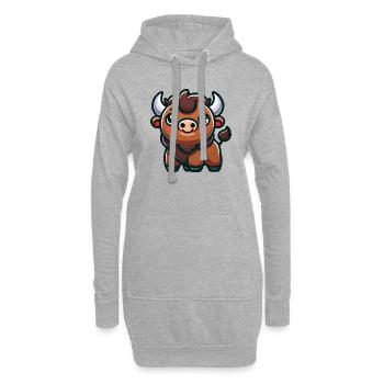 Bande dessinée Bison - Sweat-shirt à capuche long Femme - gris chiné - Devant