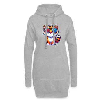 tiger sonnenbrille - Hoodie-Kleid - Grau meliert - Vorne