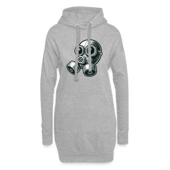 gasmaske - Hoodie-Kleid - Grau meliert - Vorne