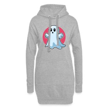 Fantôme mignon effrayant - Sweat-shirt à capuche long Femme - gris chiné - Devant