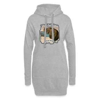 Dicke Katze - Hoodie-Kleid - Grau meliert - Vorne