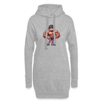 bodybuilder cool - Hoodie-Kleid - Grau meliert - Vorne