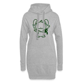 Lapin Carotte Carotte Bouche Nourriture Faim Fourchette Couteau - Sweat-shirt à capuche long Femme - gris chiné - Devant
